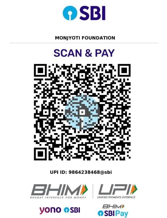 Monjyoti Foundation donation UPI QR code